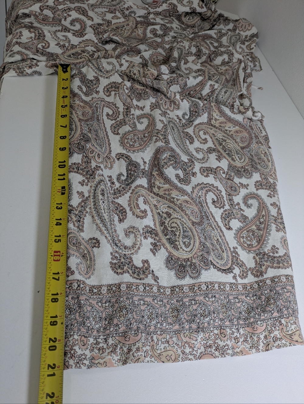 Bardot Paisley Sleeveless Extra Wide Leg Linen Dress Jumpsuit Tan White Sz S EUC - Picture 15 of 16